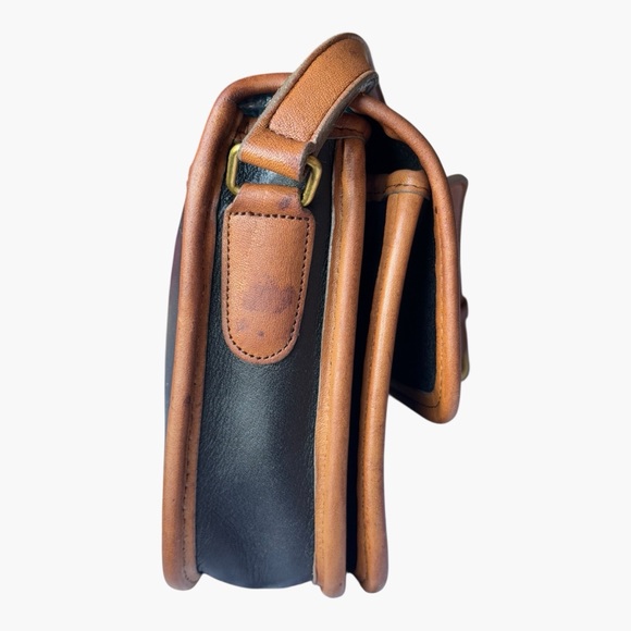 Vintage 1980s Coach Spectator City Bag Black Tan Leather Crossbody Quiet Luxury - Picture 6 of 16